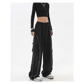 Y2K Hosen Herbst/Winter Gespleißte Freizeithosen Outdoor Sport Sweatpants Streetwear